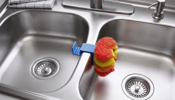 Sink Divider Sponge Holder -Dual Basin Clip-On 3