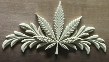 набор рельефов лист конопли цветок символ модель 2