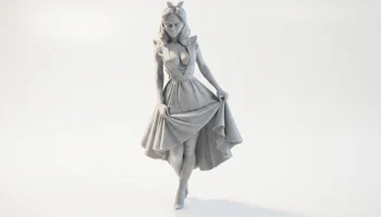 Фигурка деревенской девушки, женский персонаж, 3D-печать 1