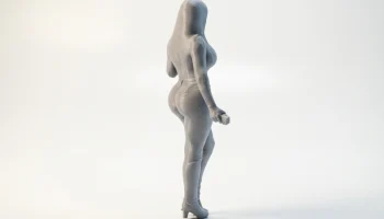 Фигурка девушки со знаком мира. Женская фигура для 3D-пе... 3