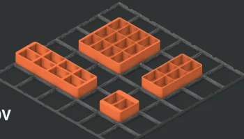 Батарейные лотки Gridfinity (AAAA, AAA, AA, USB-C_AA, 9 ... 7