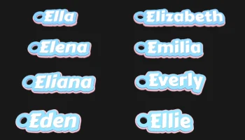 Alphabet Keychain Pack - Popular Girls Names (E)