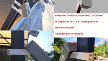 RAK Unify Enclosure Mounting 2x1" rail 45 degree mount