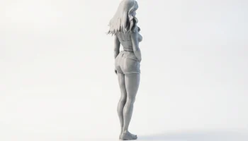 Спортивная женская фигурка девушки из спортзала 3D для п... 3