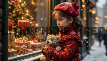 Рождественский литофан для маленьких девочек