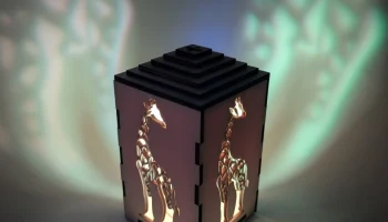 Фонарь с гравировкой «Жираф» 2