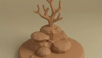 Низкополигональный аквариум с коралловым рифом