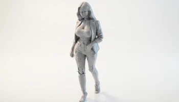 Фигурка девушки в рваных джинсах. Женская фигура для 3D-... 1