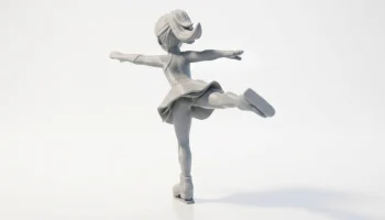 Skater Girl Ice Skating Figurine 3D Printable 1