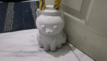 Cat Door Stop Mold - 3-Piece Cement Mold 1