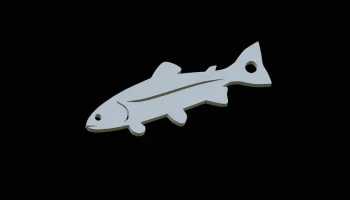 Брелок с радужной форелью - 2D-штриховой рисунок