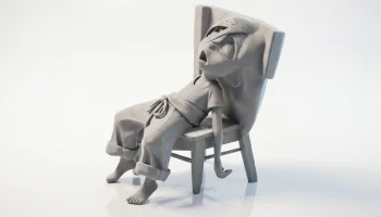 Уставшая девушка, расслабляющая женская фигура, 3D-печать 1