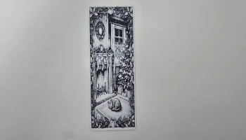 Спящая кошка Рождественский очаг Закладка