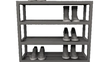Низкополигональная полка для обуви 1
