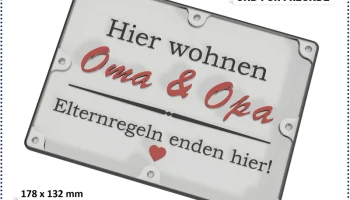 Lustige Spr&uuml;che f&uuml;r B&uuml;ro und Freunde - Hier wohnen Oma & ...