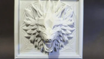 3D геометрическое настенное искусство с волком 1
