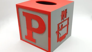 Крышка коробки для салфеток с блоком с алфавитом для 3D-... 3