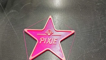 Магнитная розовая звезда с именем Пикси - Etoile Pixie ai... 2