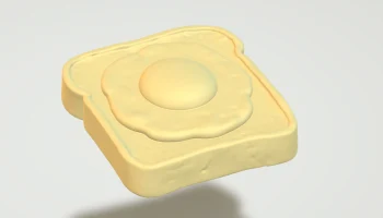 3D-печатный игрушечный тост с жареным яйцом для игровой ...