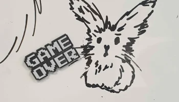 8-битный магнит на холодильник Game Over (2 магнита 6x2 м...