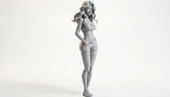 Спортивная женская фигурка девушки из спортзала 3D для п... 2