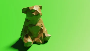 Ваза Медведь с Сердцем - Low Poly 2
