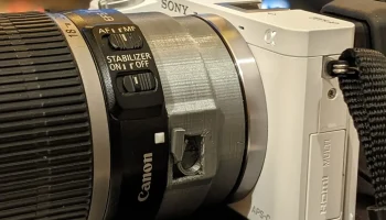 Переходник Sony E на Canon EF с фиксатором объектива 1