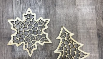 Набор рождественских украшений: ёлка и снежинка 1