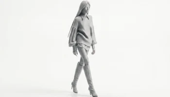 Модная фигурка девушки в свитере, женская 3D-печать 2