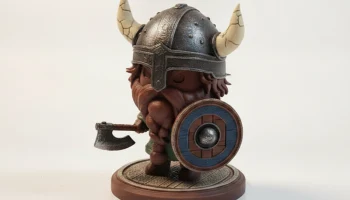 Фигурка Chibi Cute Viking Warrior V2 для 3D-печати Фигурка Chibi Cute Viking Warrior V2 для 3D-печати