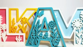 3D буквы алфафита с декором