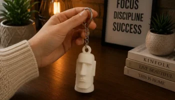 Moai Keychain-3D Print Model Moai Keychain-3D Print Model