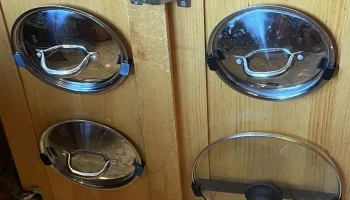 Подвесной держатель крышки для сковородок и кастрюль. 3