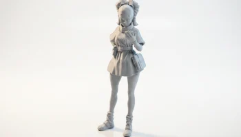 Симпатичная фигурка девушки в стиле чиби для 3D-печати 4