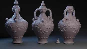 Керамический контейнер с цветочным мотивом...