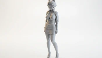 Аниме-фигурка девушки с кошачьими ушками, 3D-печать 1