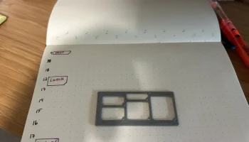 Шаблон временного блока Bullet Journal, сетка 1/4 (малый...