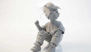 Крутая фигурка сидящей девушки, женский персонаж, 3D-печать 1