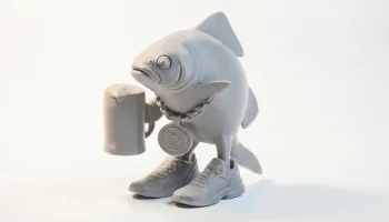 Фигурка рыбы в пиве, животное для 3D печати... 2
