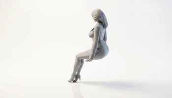 Фигурка офисной девушки Sat Женская фигура для 3D-печати 4