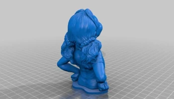 Девочка показывает язык. 3D модель. 2