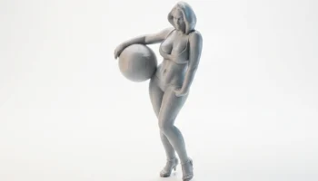 Женская фигурка "Девушка в бикини с мячом" для 3D-печати