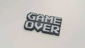 8-битный магнит на холодильник Game Over (2 магнита 6x2 м... 1