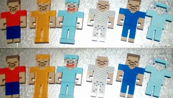 Магнит с персонажем Minecraft со сменной одеждой и волоса... Магнит с персонажем Minecraft со сменной одеждой и волоса...