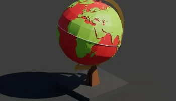 Низкополигональный глобус для классной комнаты