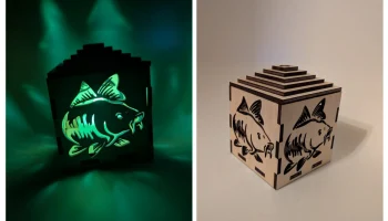 Фонарь с гравировкой «Рыба»