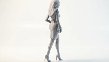Модная женская фигурка "Девушка с кошельком" для 3D-печати 3