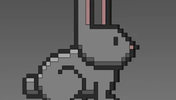 Pixel Art Bunny - Магнит на холодильник (горячая замена, ... 1