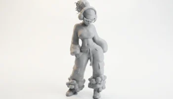 Наушники Фигурка девушки Женский персонаж 3D-печать 1