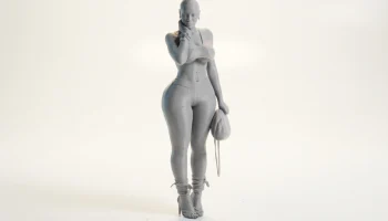 Фигура девушки с длинными косами, женская статуя, 3D-печать 1